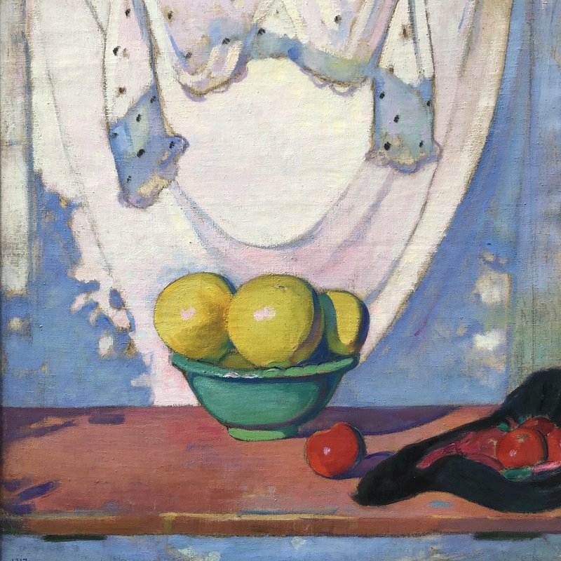 Jean Vanden Eeckhoudt - Nature morte au linge blanc et pamplemousses  